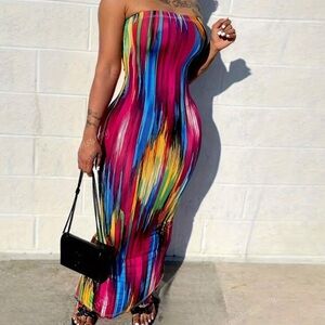 Multi colored,Tube dress